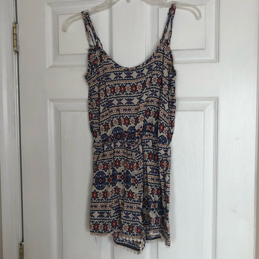 Cream with Aztec print romper